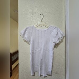 Chic White Lace Sleeve Top